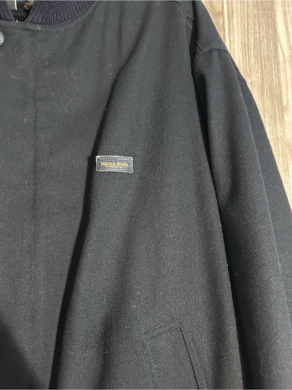 Vintage Paul & Shark Yachting Wool Bomber Jacket Navy Blue Men's XL - Picture 2 of 10
